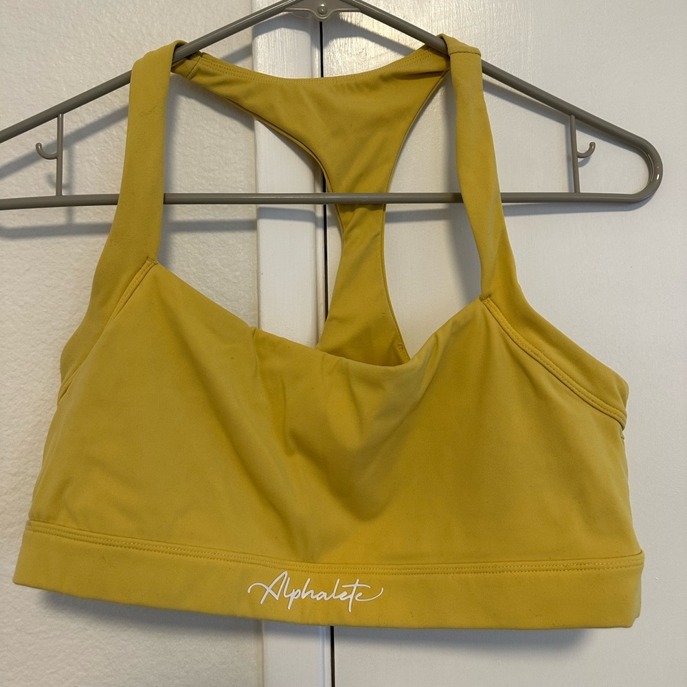 alphalete pulse balance sports bra - yellow